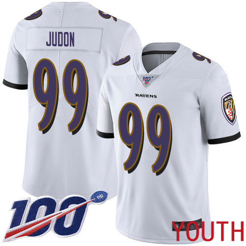 Baltimore Ravens Limited White Youth Matt Judon Road Jersey NFL Football #99 100th Season Vapor Untouchable